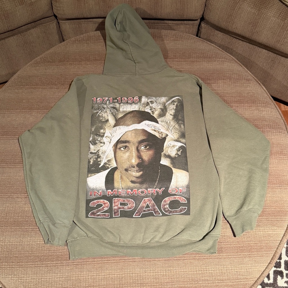 Urban Outfitters Olive Green Tupac Hoodie